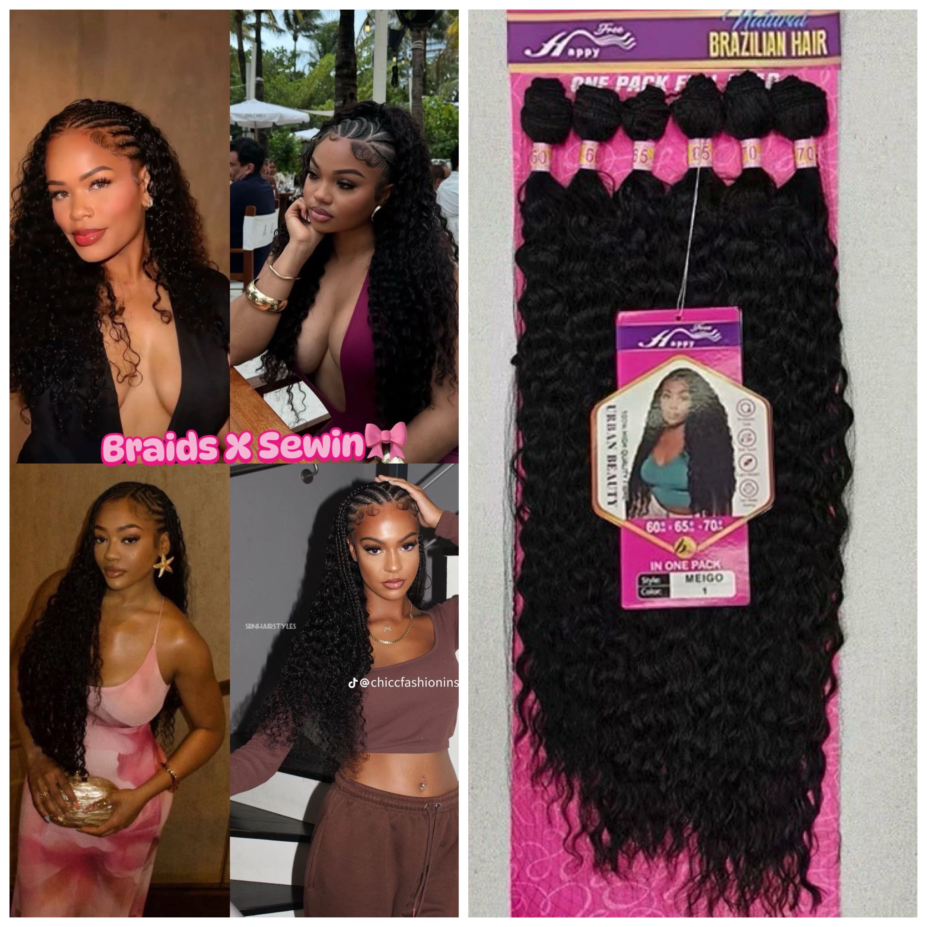 High Quality Chemical Fibre Hair with 100% Human Hair Feel: For Sew-in Braids/Ponytails (MOQ-3 Packs)