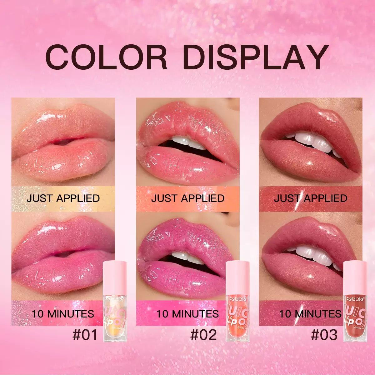Colour Changing Glossy Lip Oil set (Set of 3)