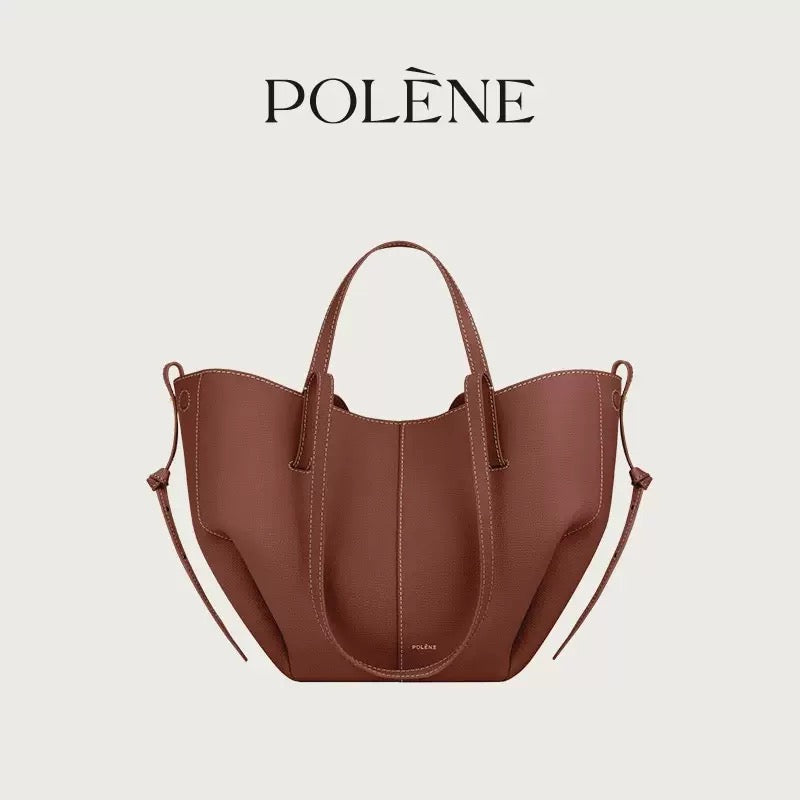 Polène-Style Sculpted Leather Tote Bag (Multi-Colour Options)