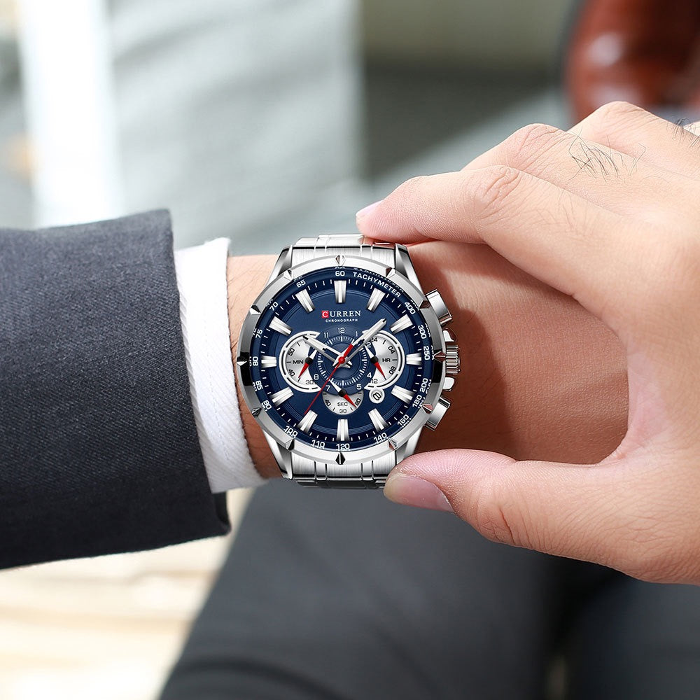 CURREN Luxury Chronograph Stainless Steel Watch (Comes Boxed)