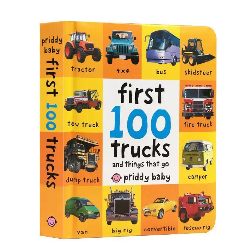 Kids “First 100” Learning Board Book – Early Words, Numbers, Animals & Vehicles (Set of 9 Books)
