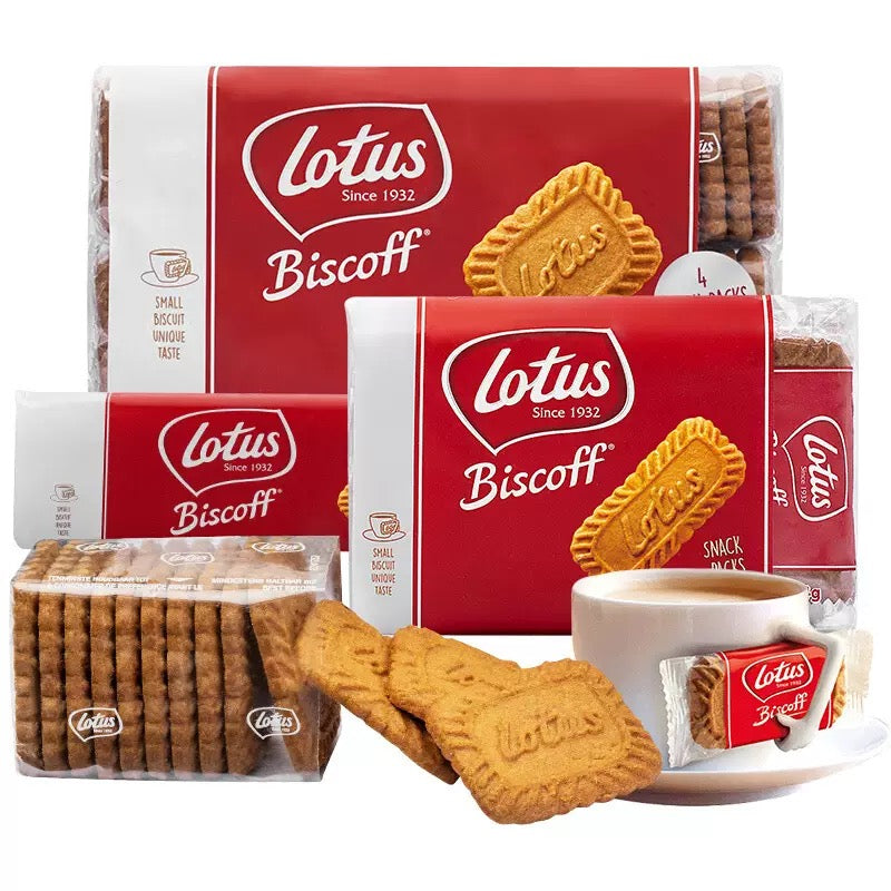 2 Boxes of Belgium Lotus Biscoff Original Caramel Cookies: 375g (3x125g)