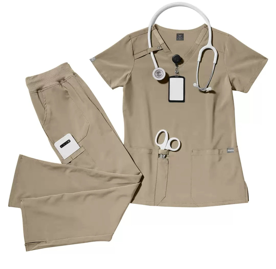 Premium Unisex Medical Scrubs Set | Breathable Top & Pants with Utility Pockets