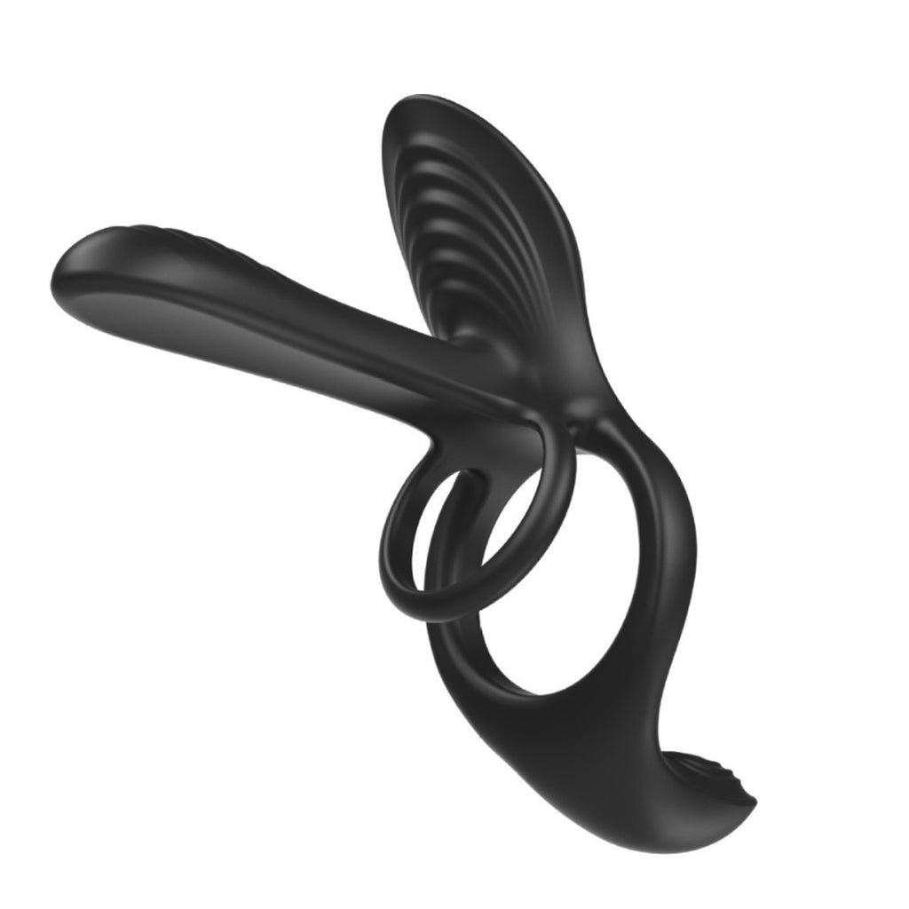 4-in-1 Vibrating Cock Ring Vibrator- Testicles Massager/Penis Ring/G Spot/Clit Stimulator (App + Remote Control)