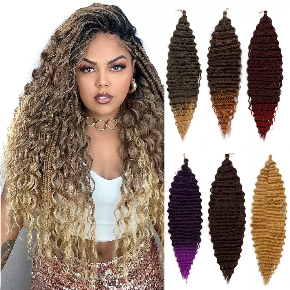 30 inches 120g Deep Wave Curly Braids extensions