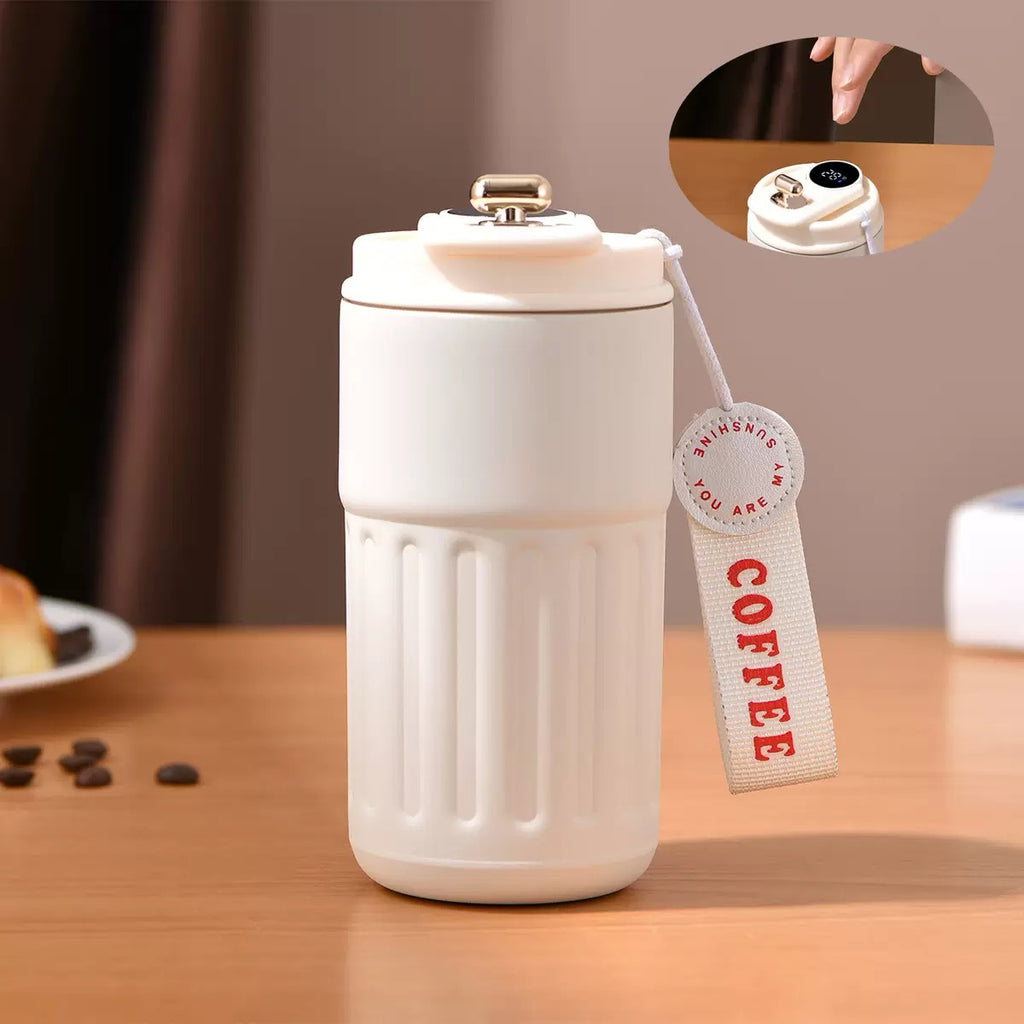 Smart Temperature Display Stainless Steel Coffee Mug (450ml)