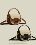 Structured Canvas & Leather Crossbody Bag