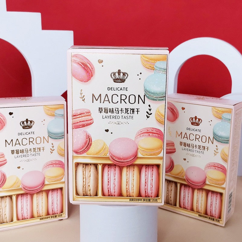 Wholesale Carton Deal 🔥: 20 Boxes of 35g Strawberry Macaron Cookies