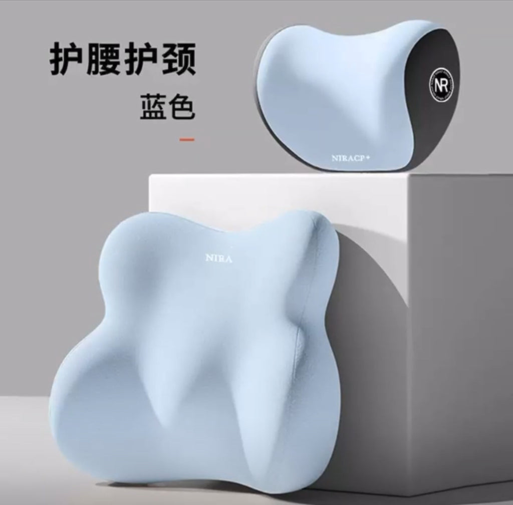 Head Rest + Lumbar Support Memory Foam Car Cushions.