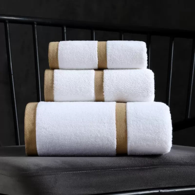 (3-Piece) Cotton Towel Set – Bath, Hand & Face Towels
