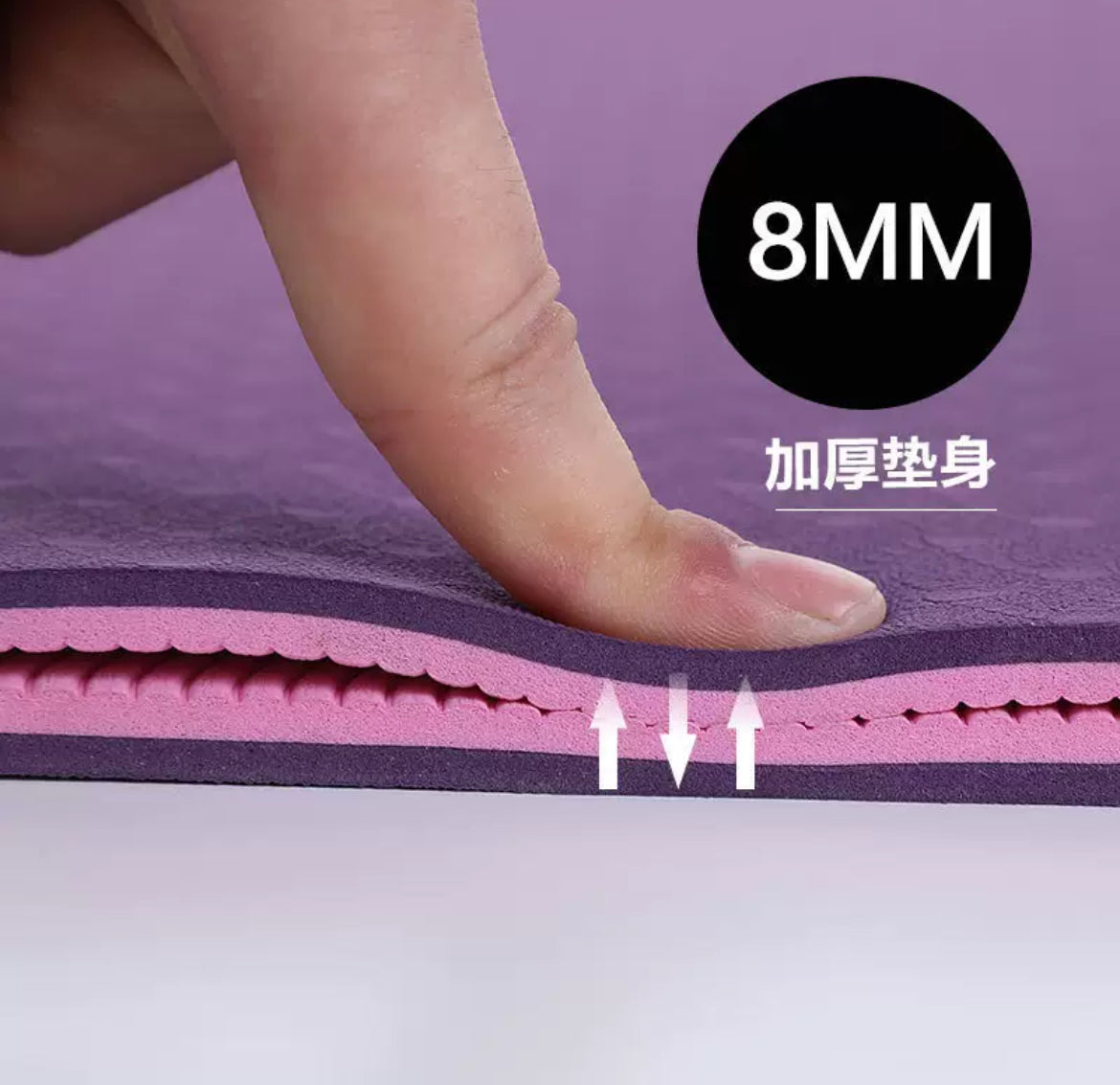 Thick Quality 8mm Anti-Slip Double-Layer Yoga Mat (183 × 80cm)