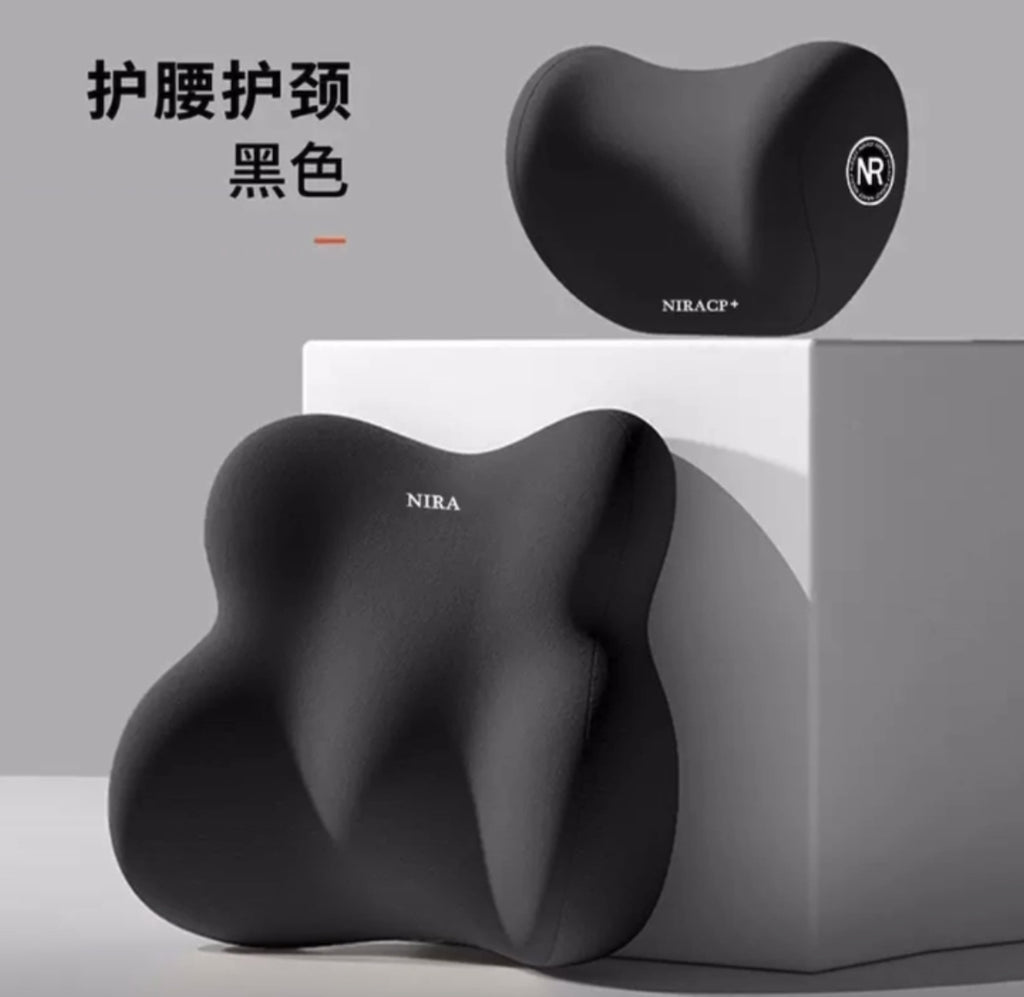 Head Rest + Lumbar Support Memory Foam Car Cushions.