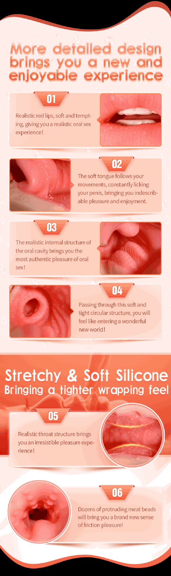 3 in 1 Realistic Male Masturbator|Simulation Vagina-Anal-Mouth Deep Throat Sex Toy for Men