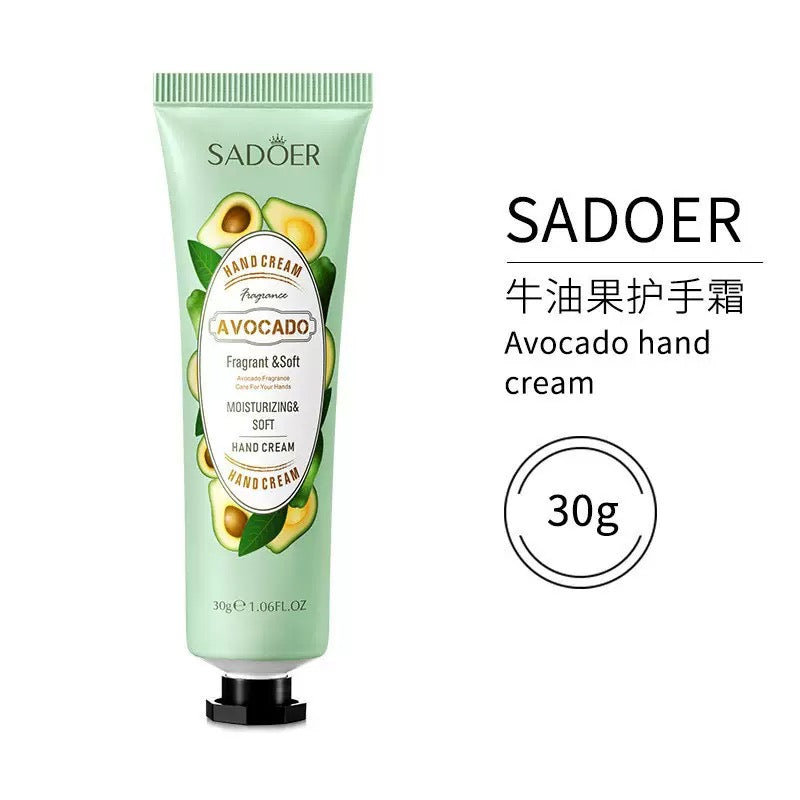 SADOER Botanical Hand Cream Set (Pack of 12 Tubes × 30g) – Mixed Scents Deep Moisturizing Hand Care
