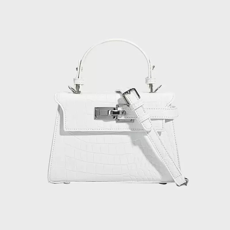 Mini Crocodile-Pattern Top Handle Handbag