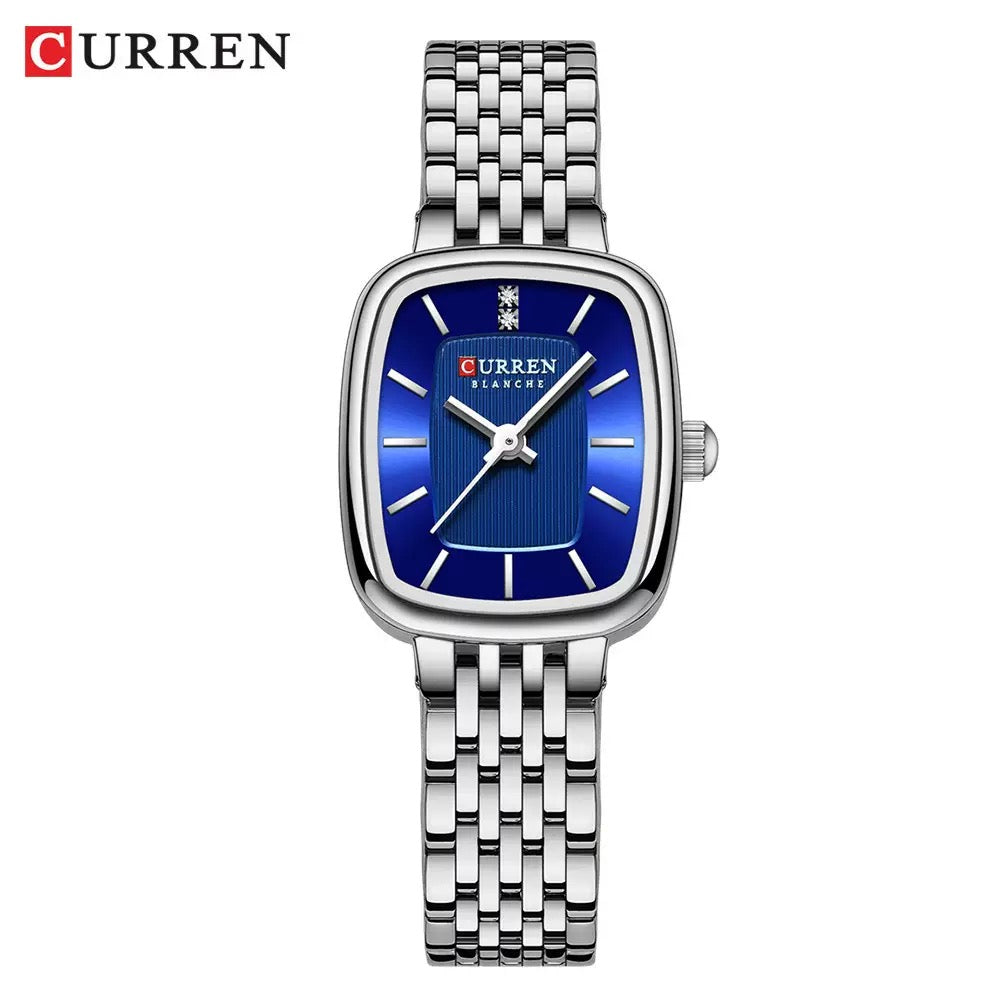 Luxury CURREN Minimalist Rectangle Women’s Watch Stainless Steel Bracelet Watch (Comes Boxed)