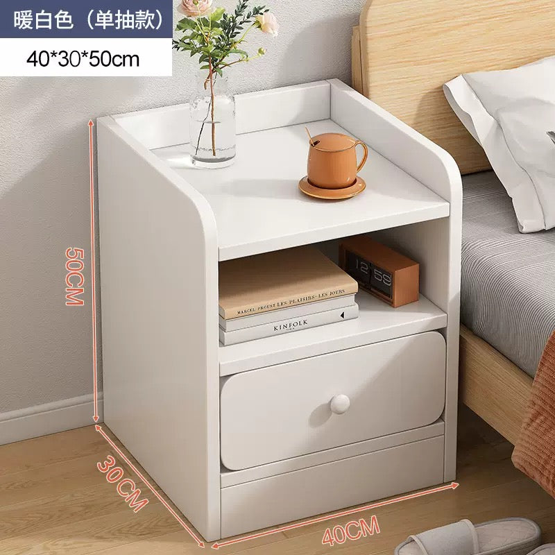 Modern Bedside Table / Nightstand with Storage Drawers – MDF Wooden Cabinet