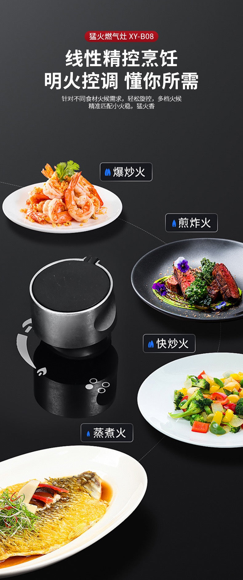 5 Burner Built-In Tempered Glass Gas Cooker/3300W