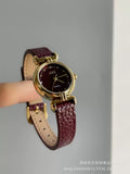 IEKE Burgundy Luxe Leather Watch (Comes Boxed)