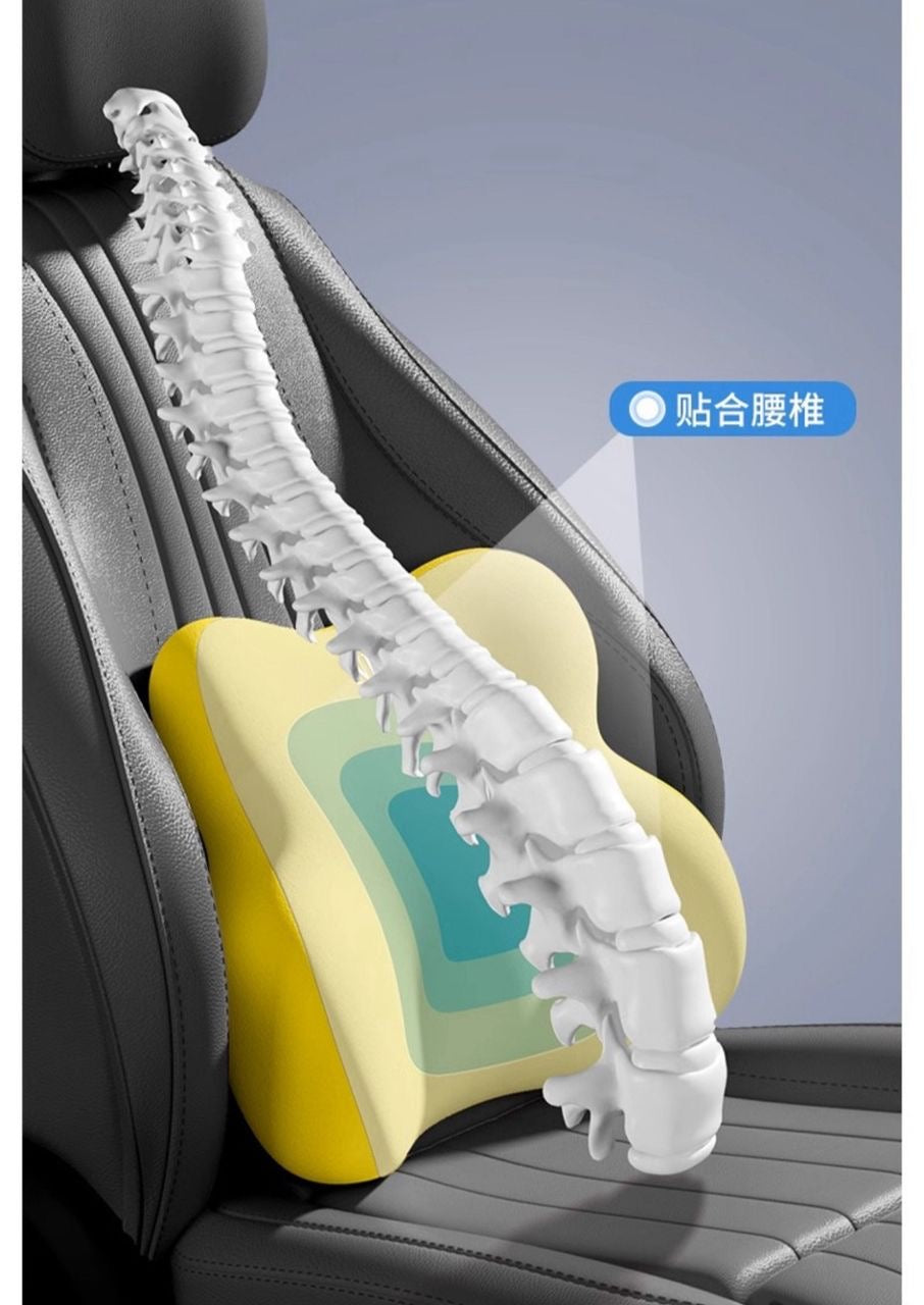 Head Rest + Lumbar Support Memory Foam Car Cushions.