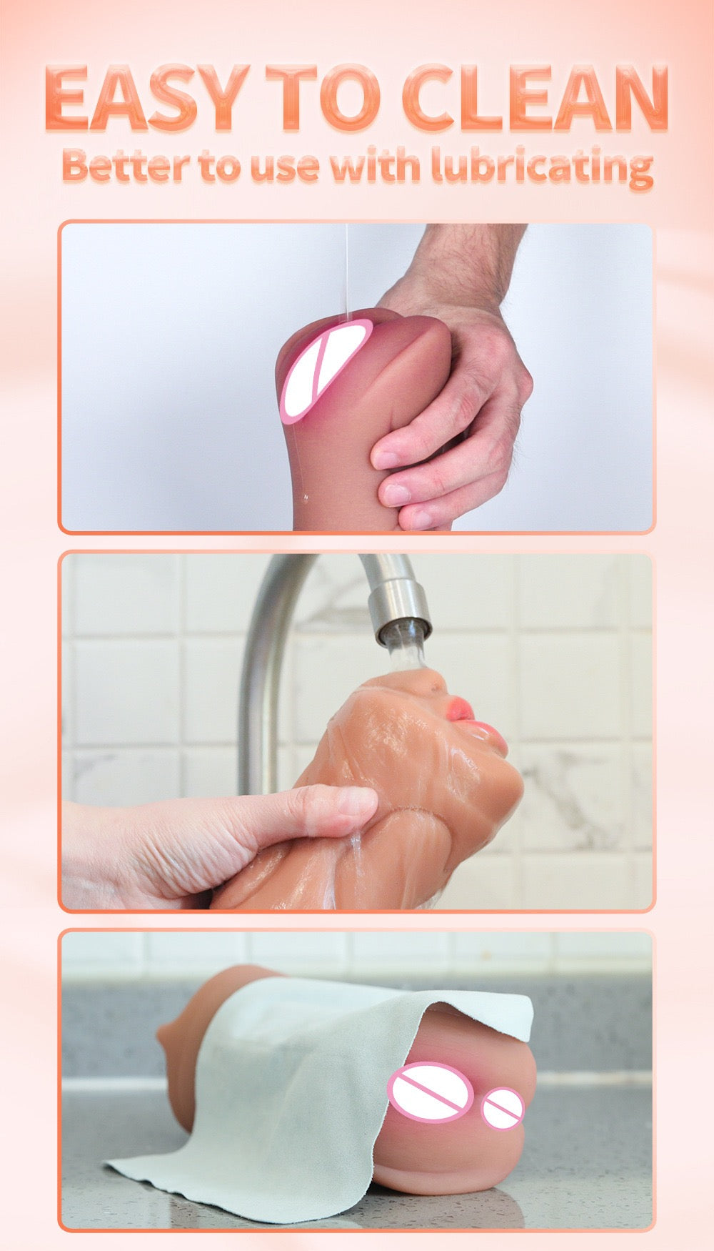 3 in 1 Realistic Male Masturbator|Simulation Vagina-Anal-Mouth Deep Throat Sex Toy for Men