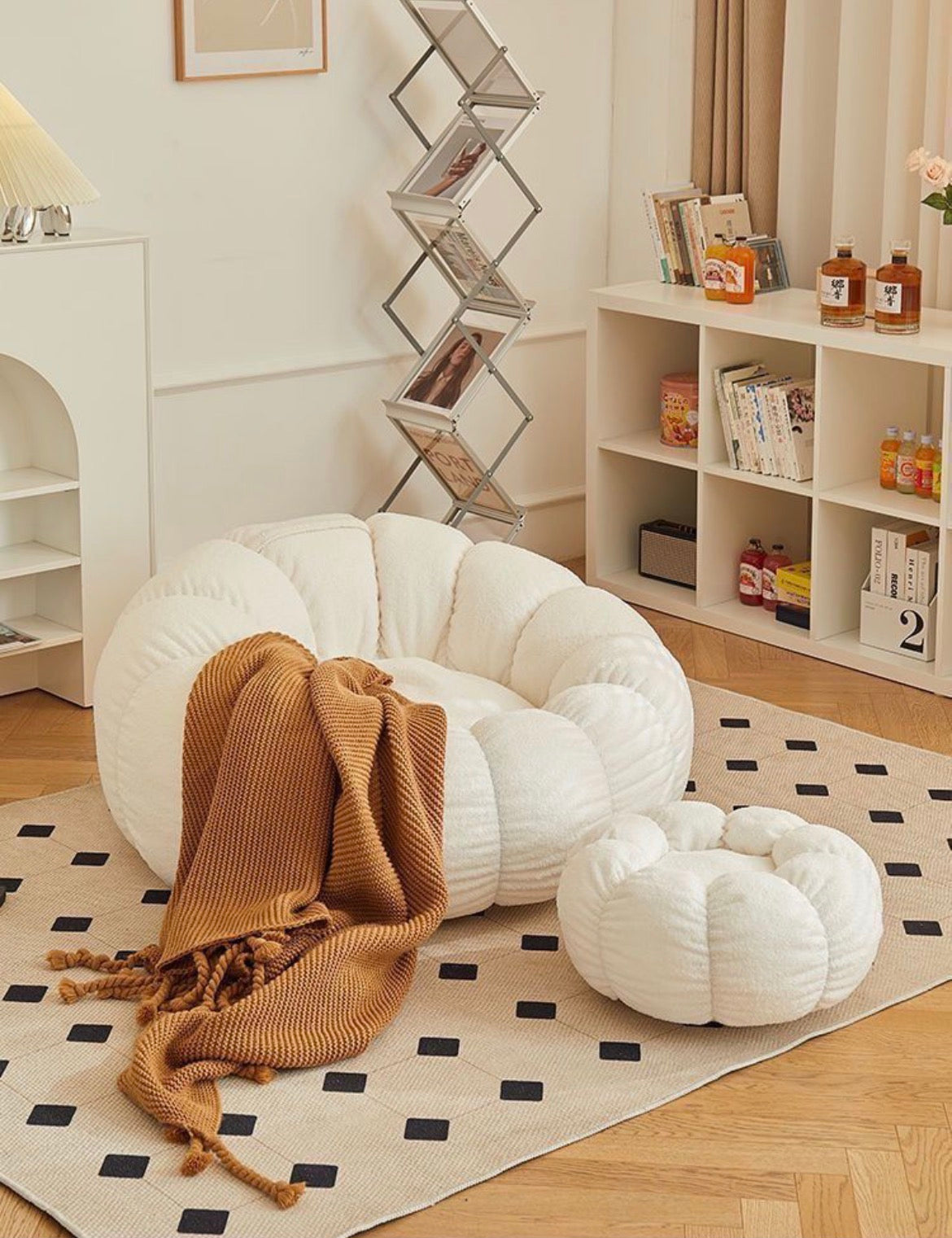 Pumpkin Cloud Lounge Sofa with Footrest