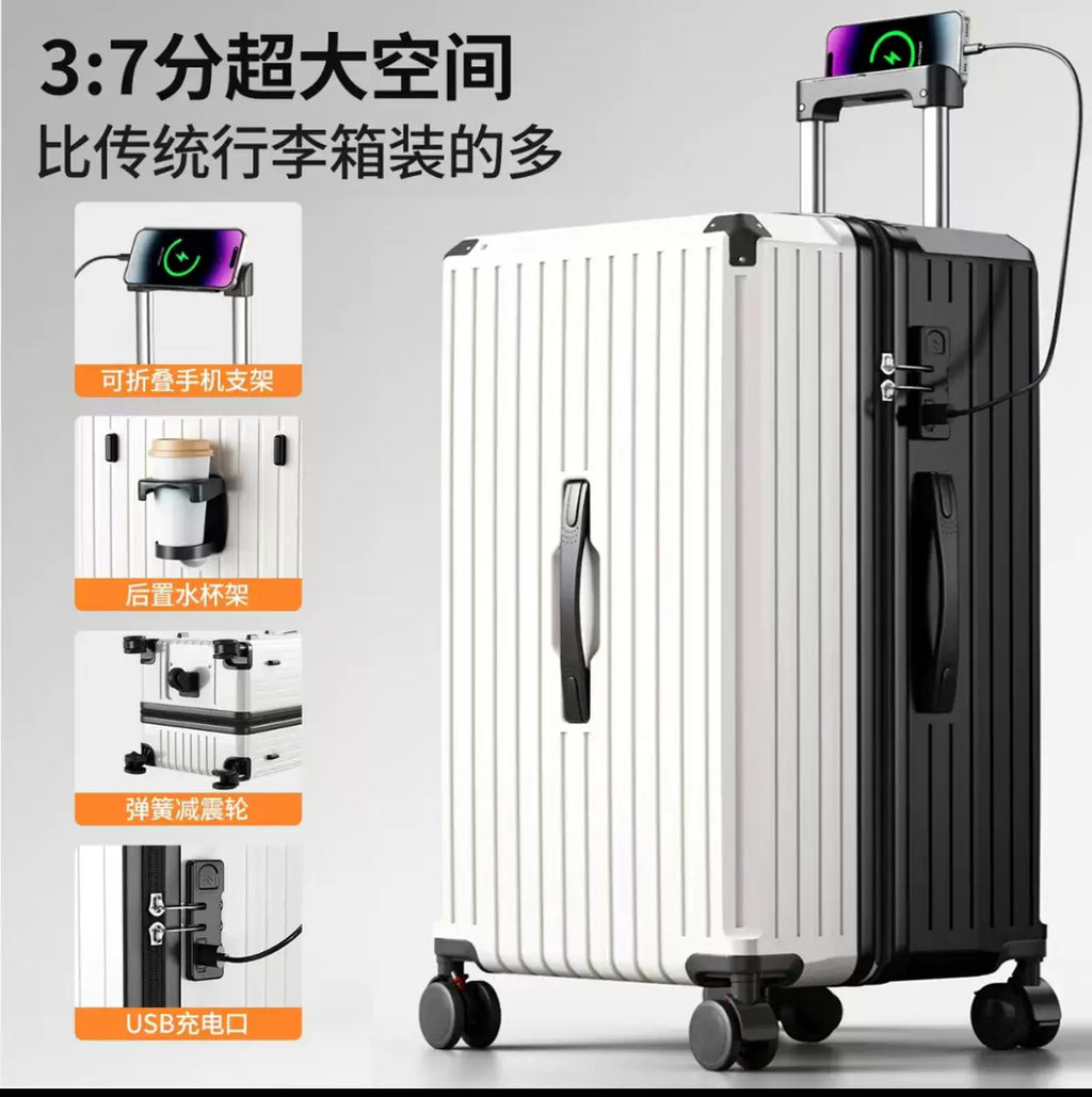 Multi-Function Smart Travel Luggage set (22/26/30”) with USB Charging & Phone Stand