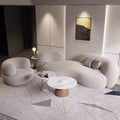Modern Curved Sofa Lounge Set with Accent Chair & Tables