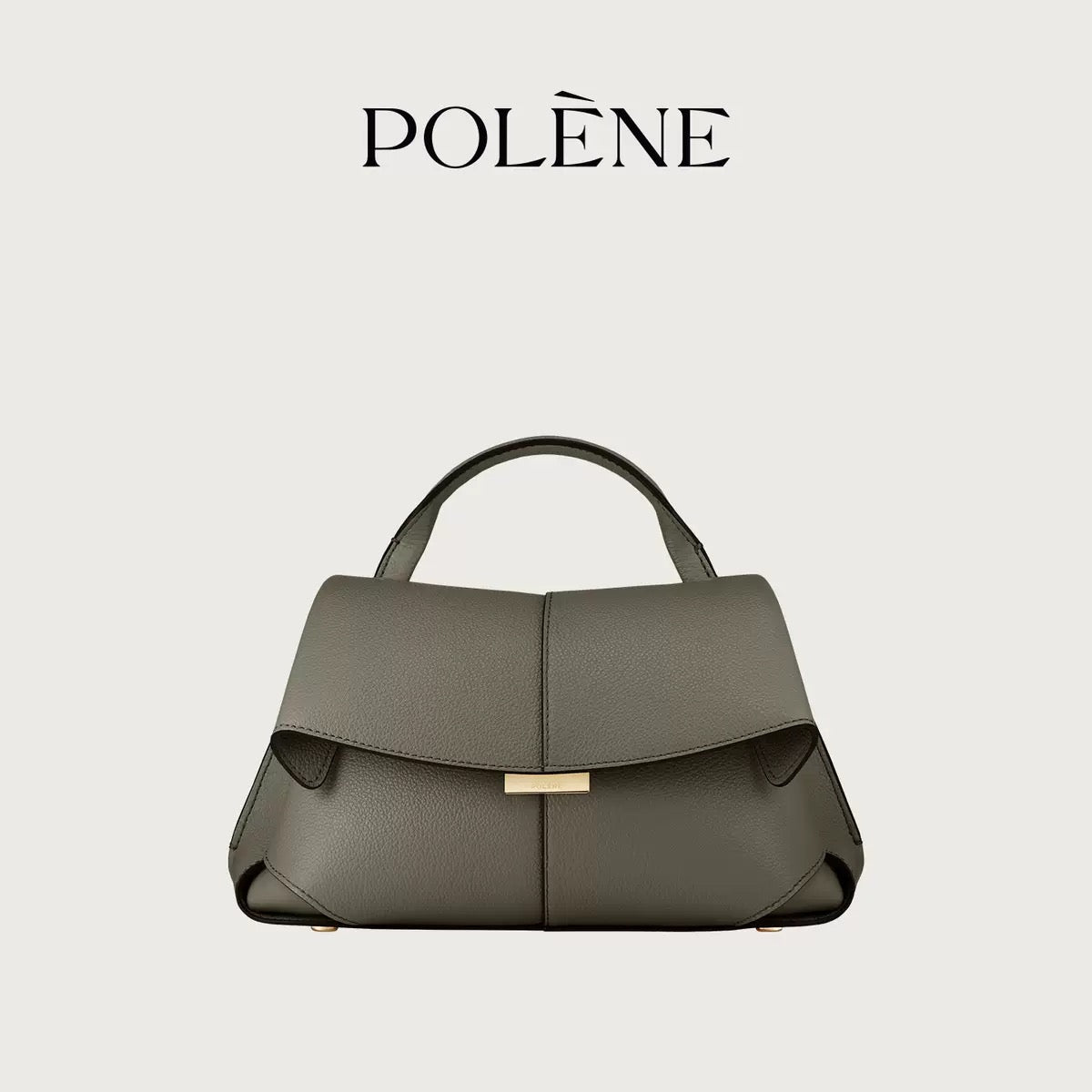 Polène-Inspired Mini Top Handle Leather Handbag (Elegant Flap Design)