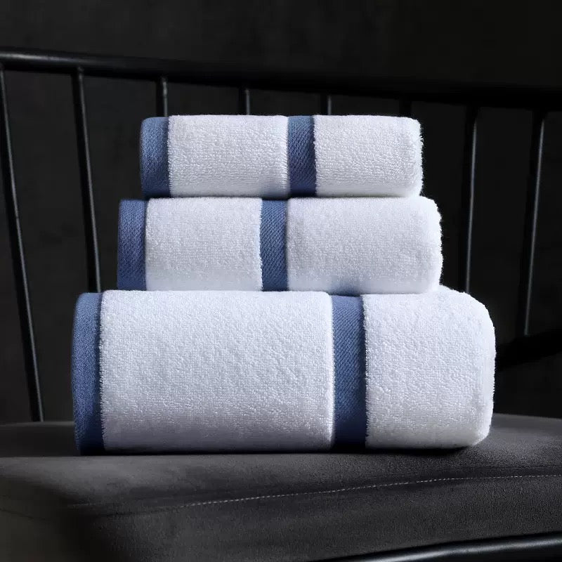 (3-Piece) Cotton Towel Set – Bath, Hand & Face Towels