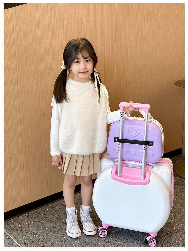 Kids Hard-Shell Trolley Luggage Set (12/18”inches)