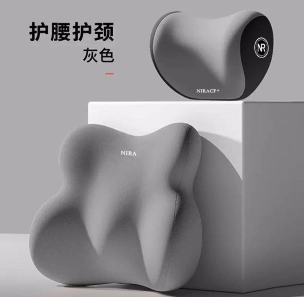 Head Rest + Lumbar Support Memory Foam Car Cushions.