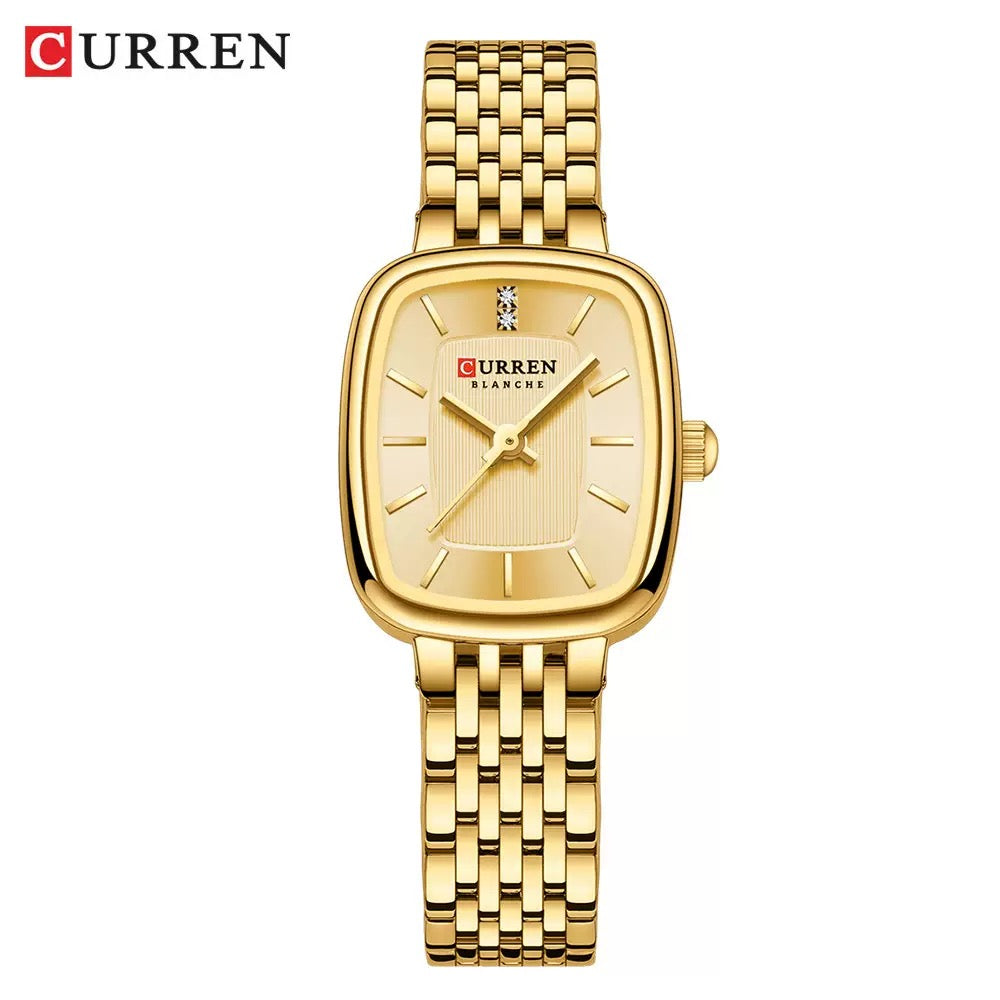 Luxury CURREN Minimalist Rectangle Women’s Watch Stainless Steel Bracelet Watch (Comes Boxed)