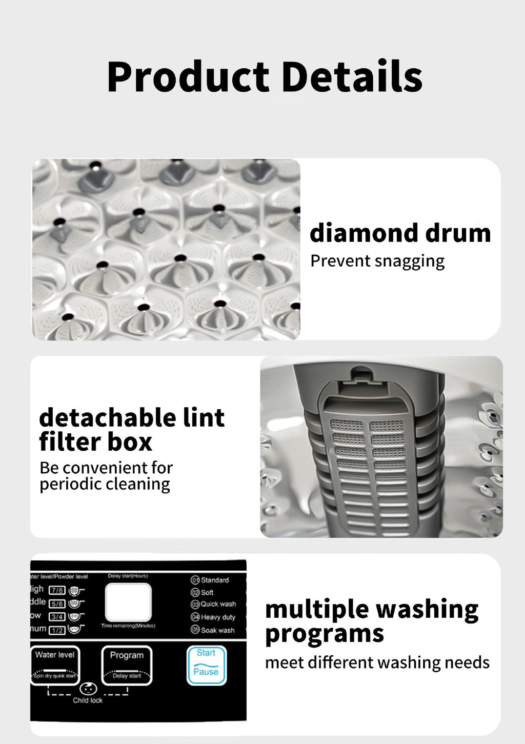 8KG Capacity Top Load Automatic Washing Machine with Air Dry
