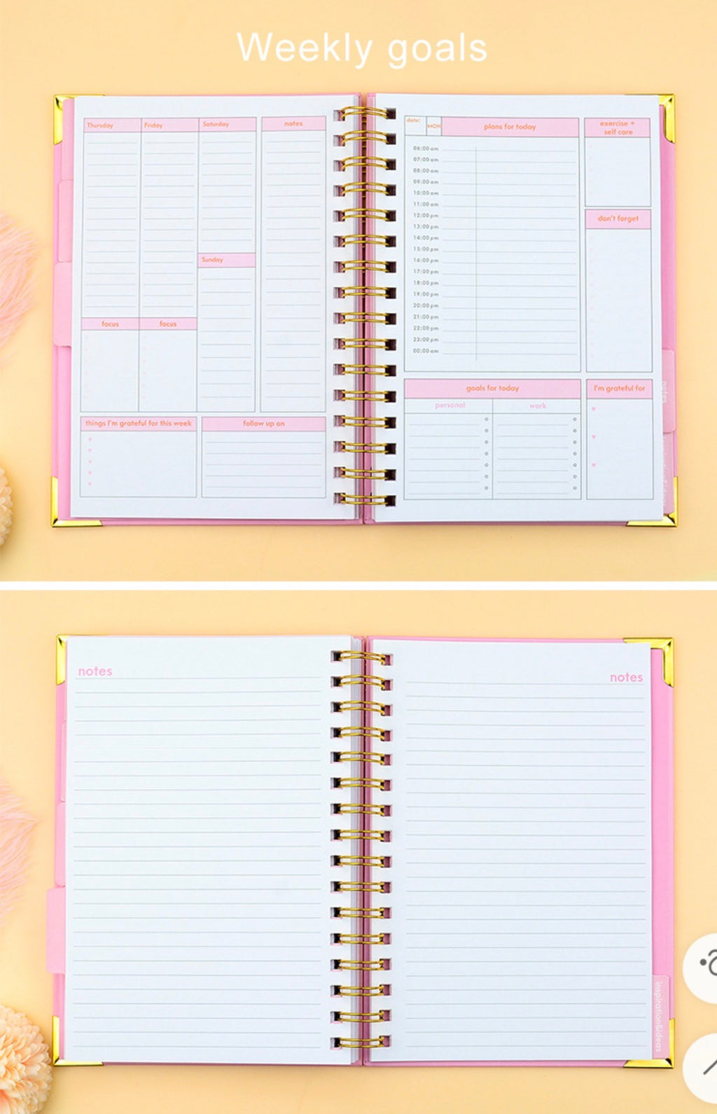 2026 Goals Planner Spiral Hardcover Notebook