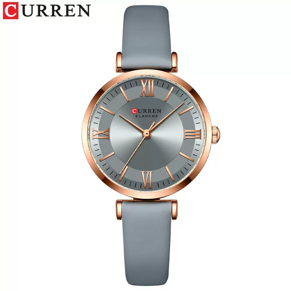 CURREN Women’s Minimalist Roman Dial Leather Watch (Comes Boxed)