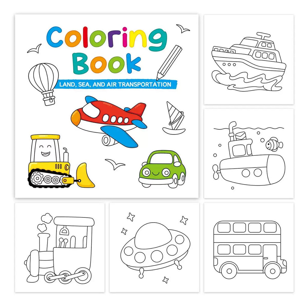 Mini Kids Coloring Book (Set of 4 Books): Animals, Transport, Food & Fantasy Activity Books