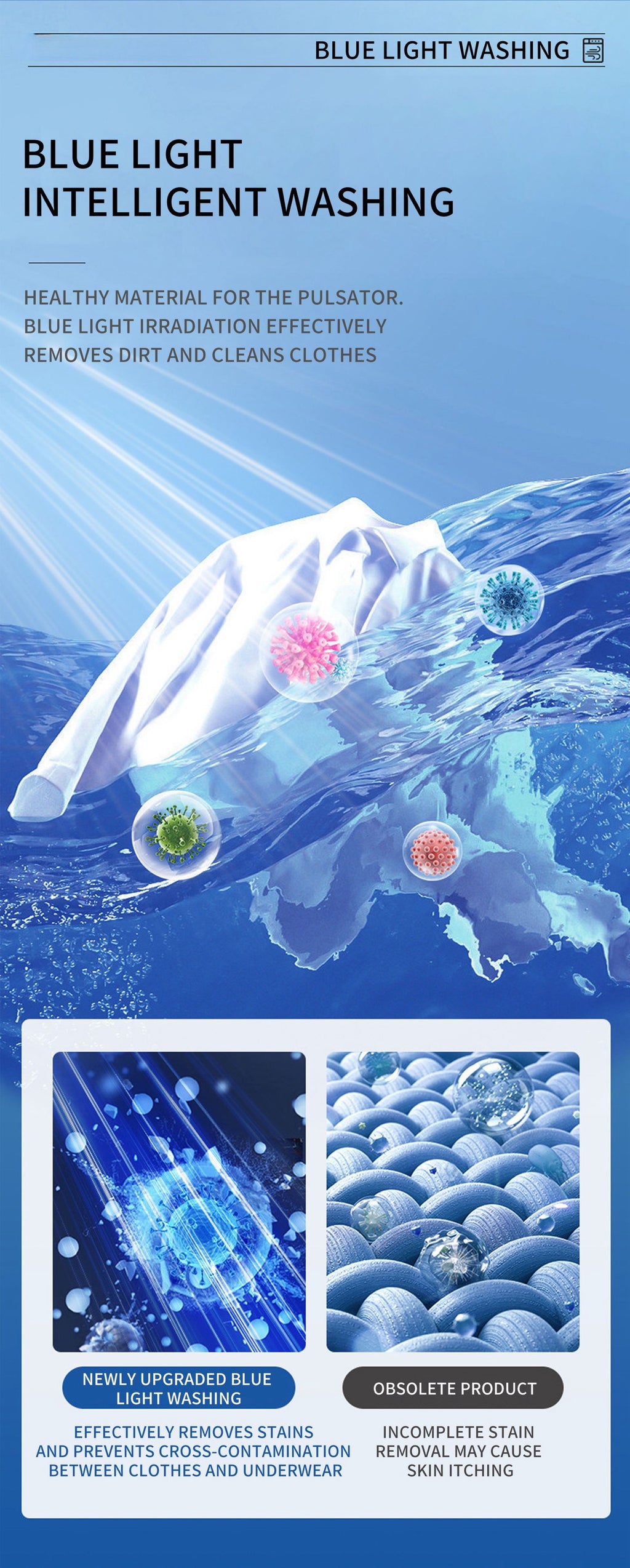 8KG Capacity Top Load Automatic Washing Machine with Air Dry