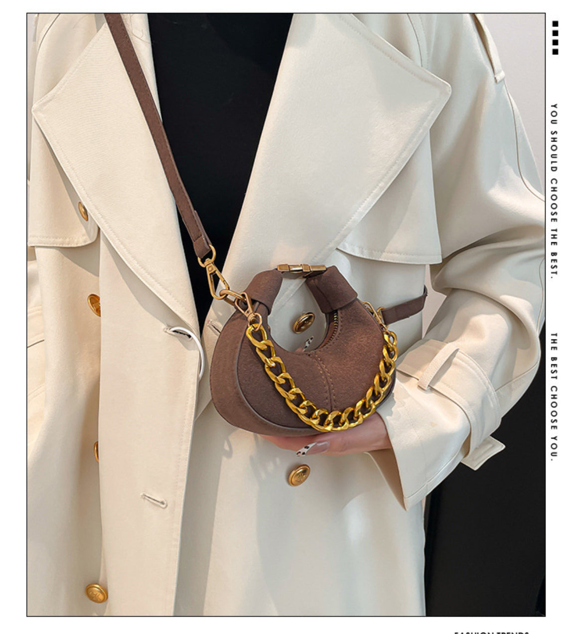 Chic Suede-Style Mini Shoulder Bag