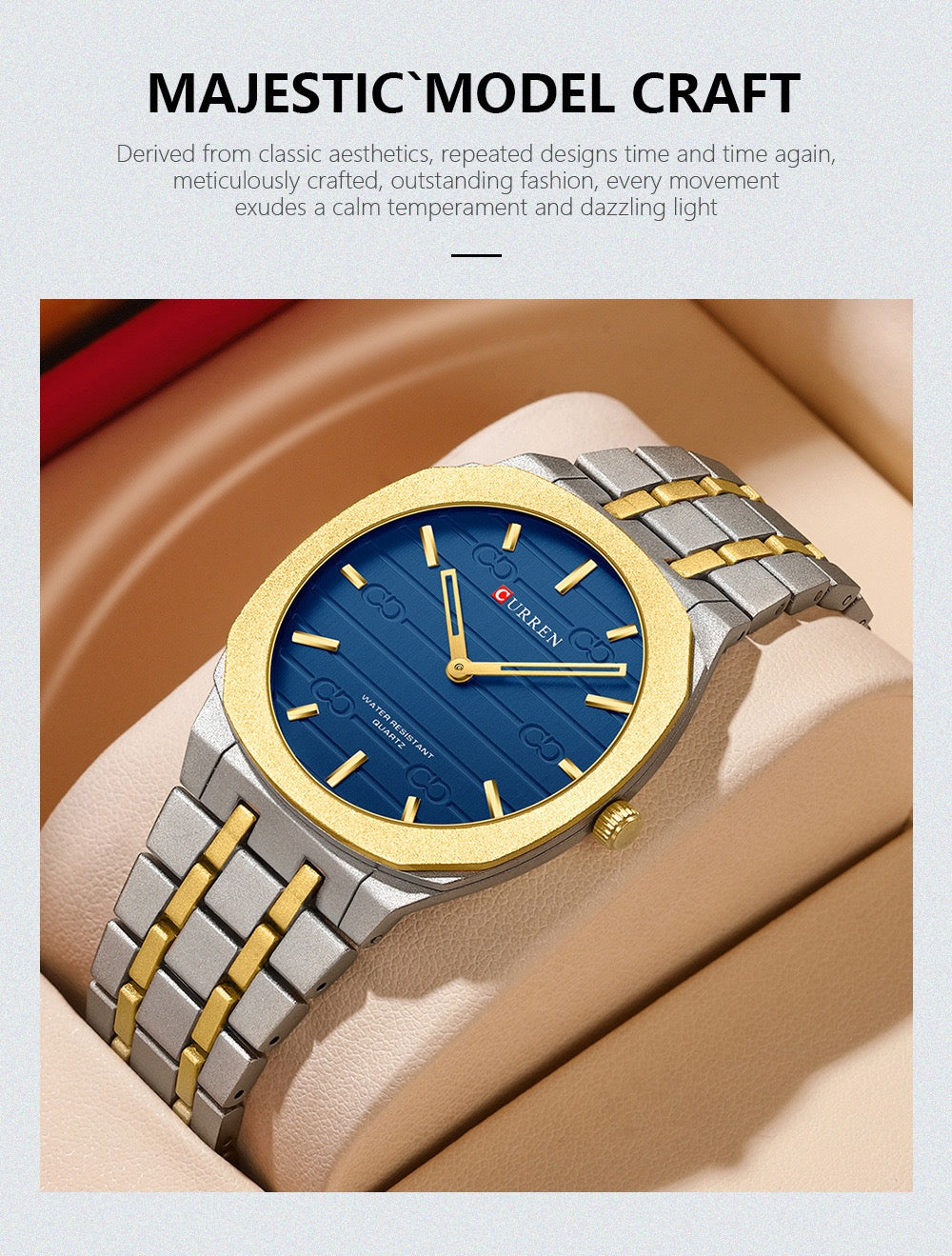CURREN Elegant Two-Tone Stainless Steel Watch (Comes Boxed)
