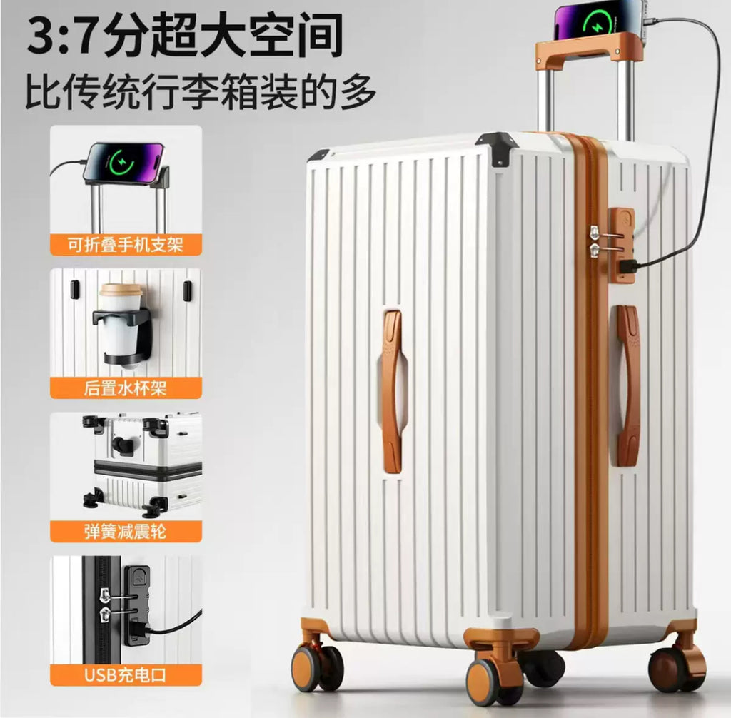 Multi-Function Smart Travel Luggage set (22/26/30”) with USB Charging & Phone Stand