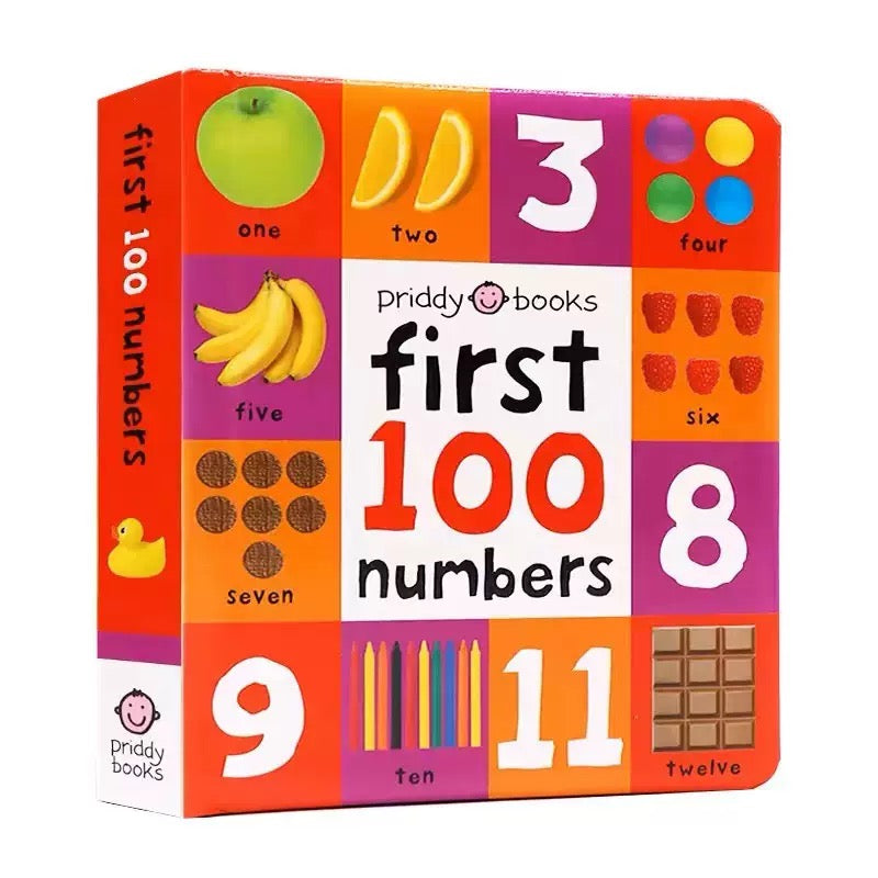 Kids “First 100” Learning Board Book – Early Words, Numbers, Animals & Vehicles (Set of 9 Books)