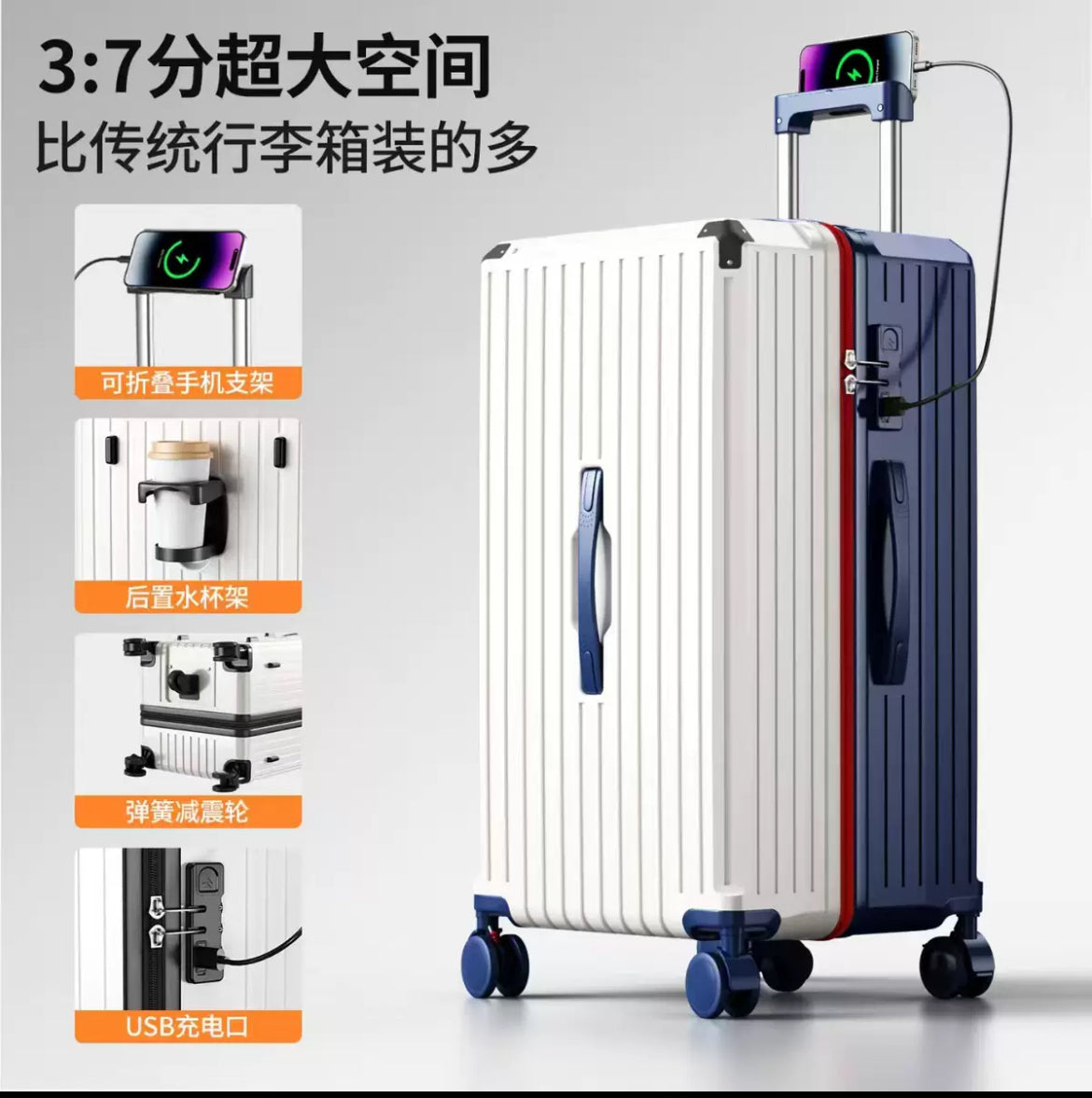 Multi-Function Smart Travel Luggage set (22/26/30”) with USB Charging & Phone Stand