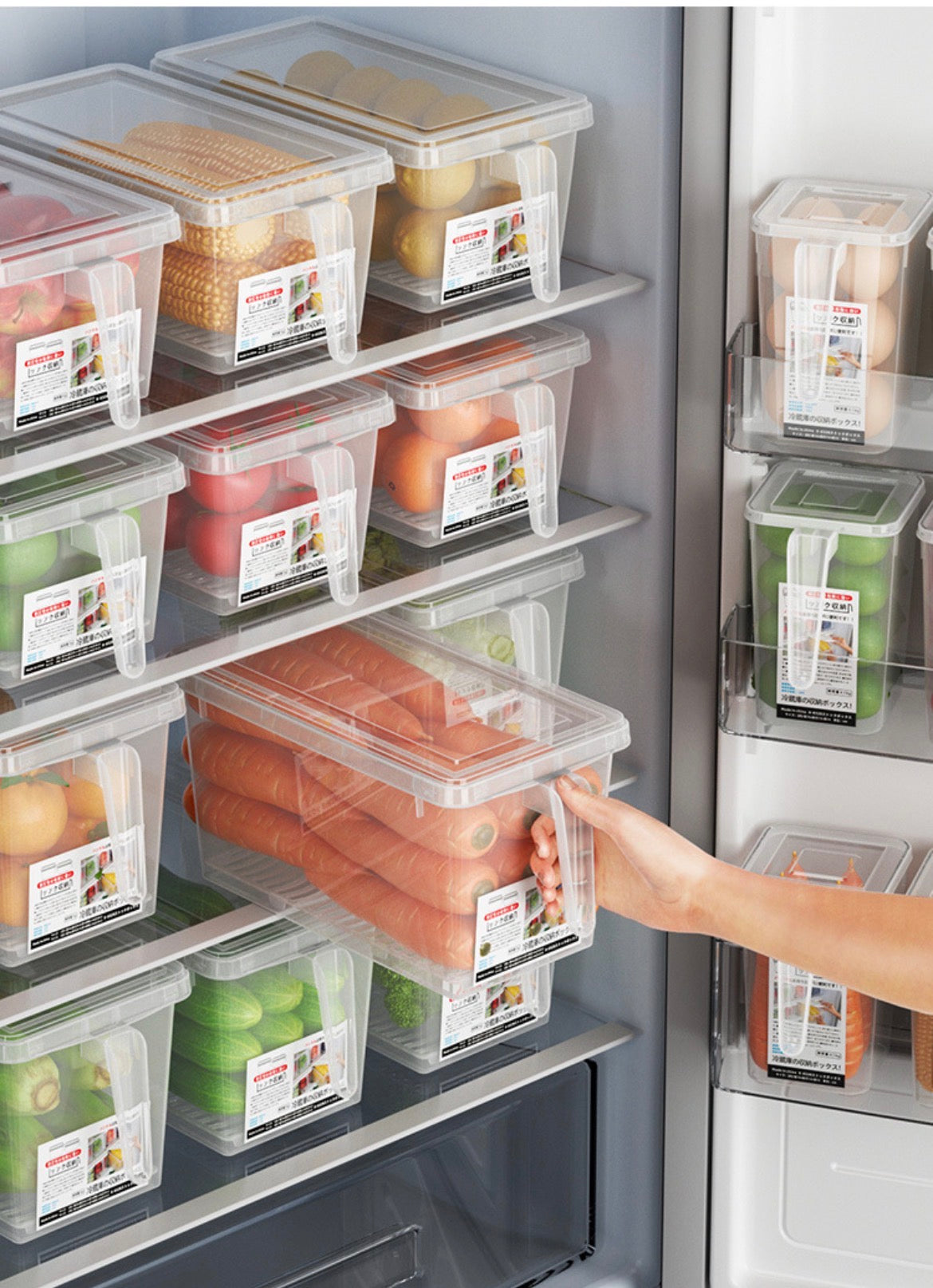 9 Piece Set Plastic Storage Containers-Refrigerator Organizer Boxes