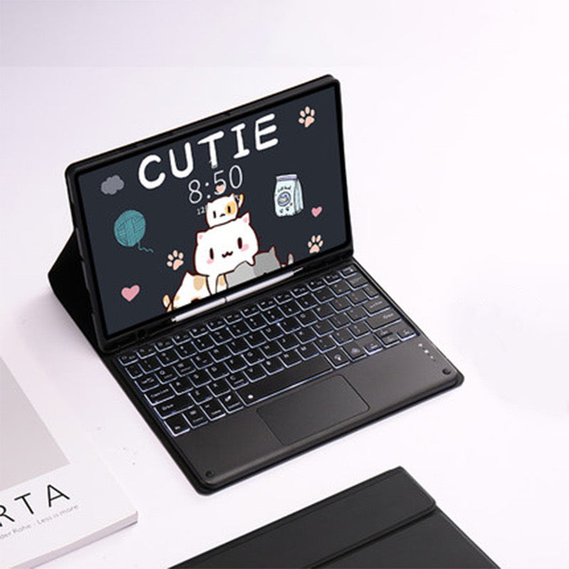 7-Color Backlit Bluetooth Keyboard Case with Touchpad for iPad