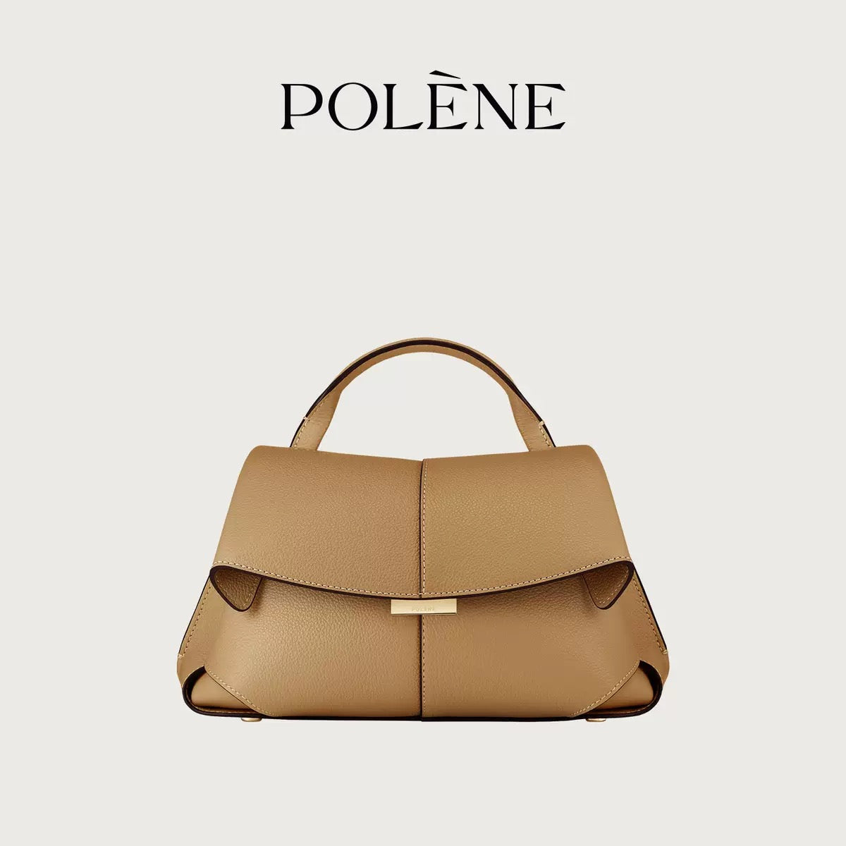 Polène-Inspired Mini Top Handle Leather Handbag (Elegant Flap Design)