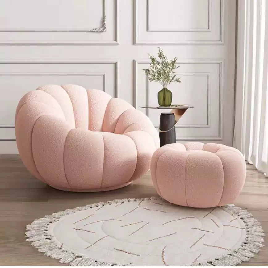 Pumpkin Cloud Lounge Sofa with Footrest