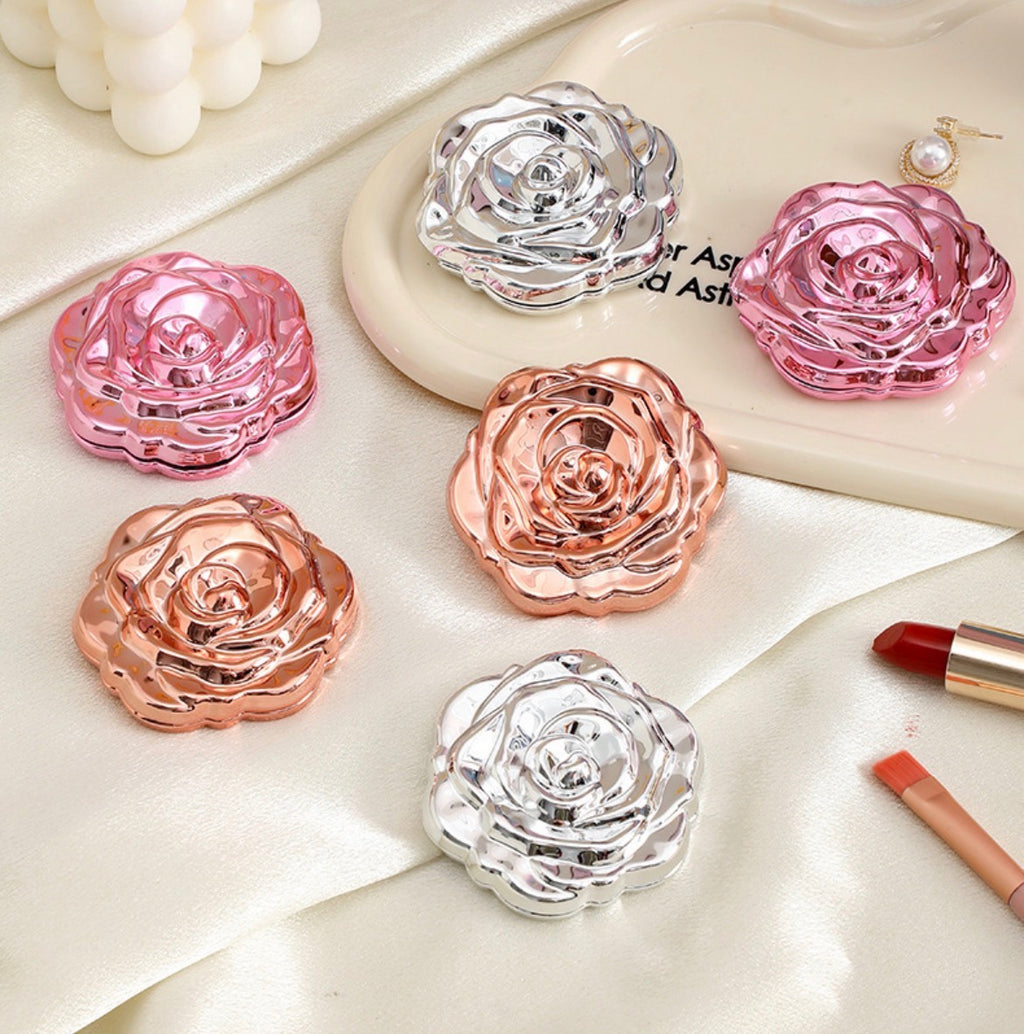 Rose Flower Compact Mirror