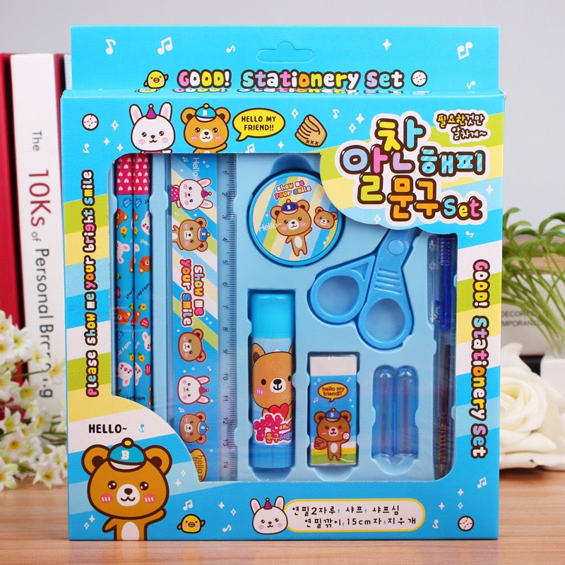 (Pack of 2) Cute Kids Stationery Set: All-in-One School Supply Kit