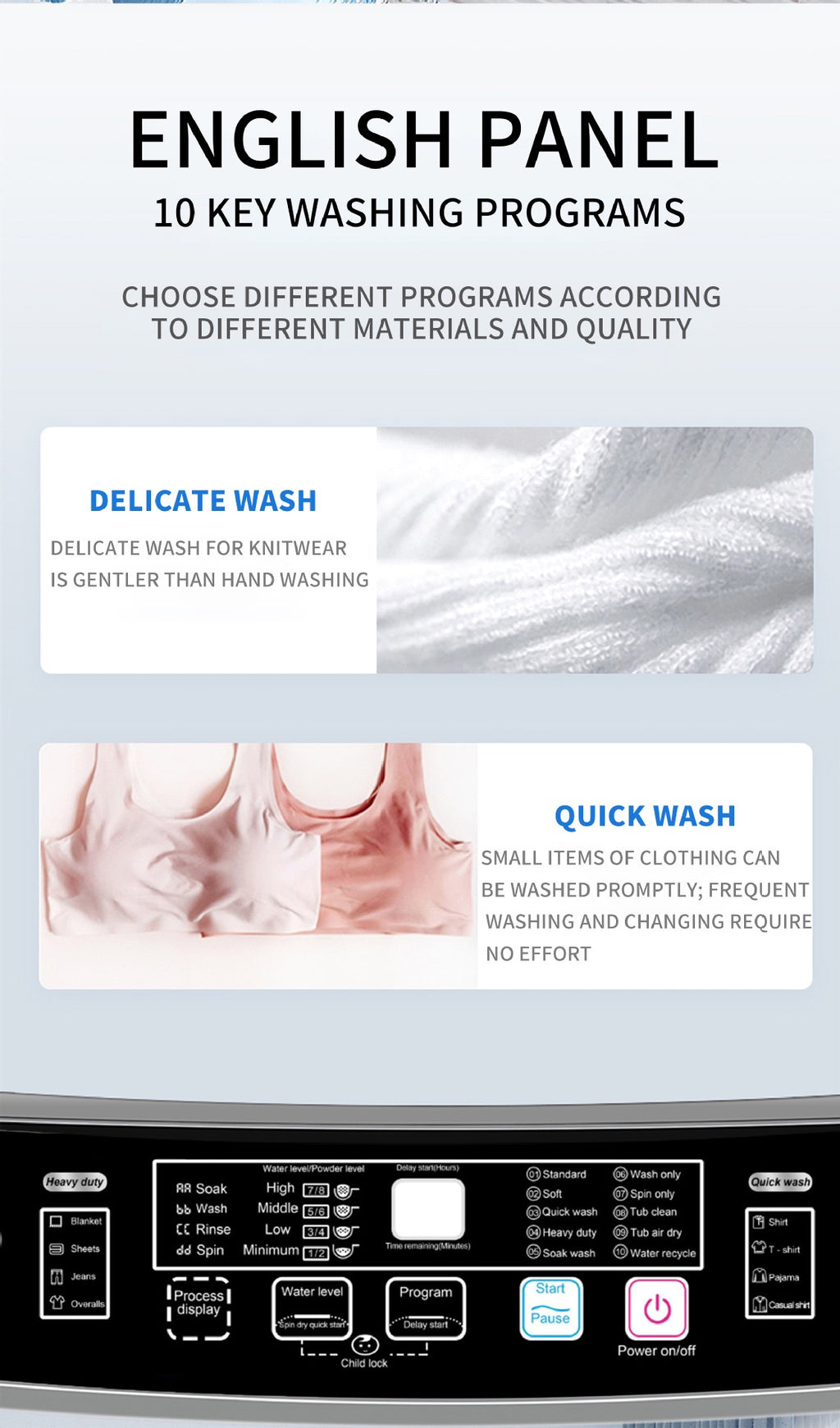 8KG Capacity Top Load Automatic Washing Machine with Air Dry